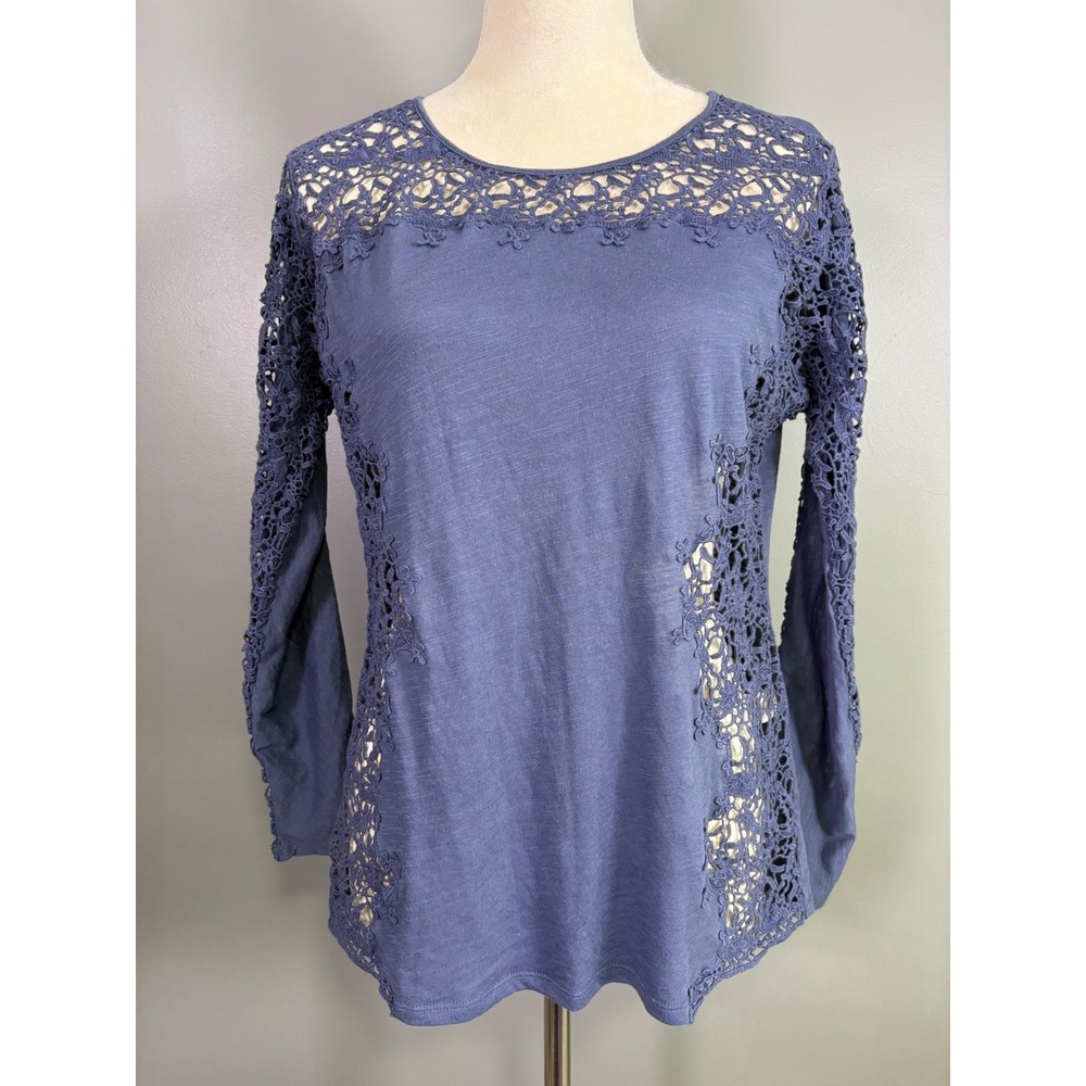 Sundance Lily's Paramour Crochet Lace Long Sleeve Top S Boho Whimsigoth Coquette - Picture 2 of 7